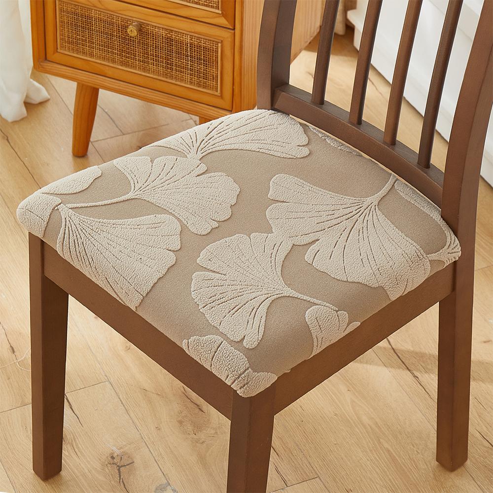 1/2/4pcs Solid Color Jacquard Elastic Chair Cushion Cover Stool Cover Protect Furniture Chair Cover for Living Room Home Decor