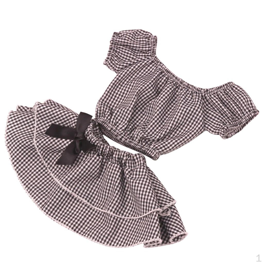 Inch Girl Doll Clothes, Short Sleeve Top Mini Skirt for Outfits, Easy to Wear