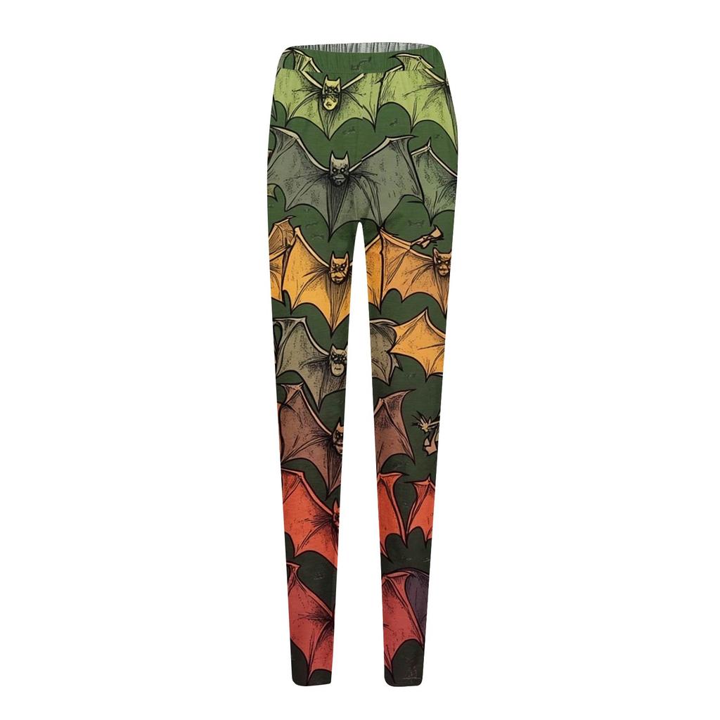 Women's Pants Halloween Printed Stretchy Soft Bottoms Casual Home Sleeping Pants