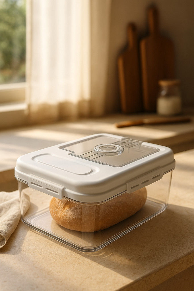 Bread Storage Box with Airtight Lid Sealed Multi Purpose Time Recording Bread Container for Kitchen 