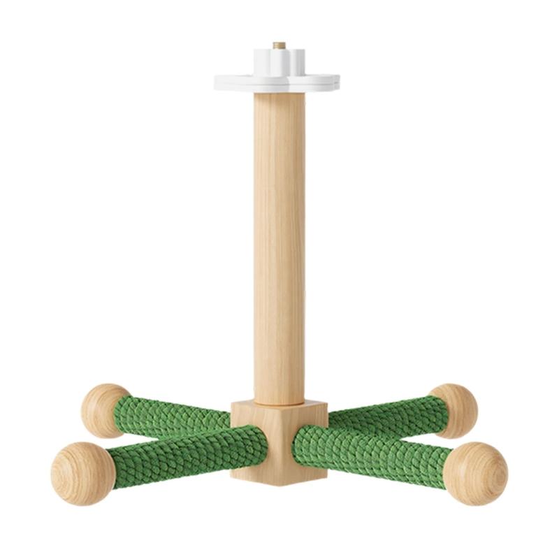 Colorful Rotating Windmills Toy Wood Interactively Bird Stand Parrots Ferris Wheel Toy with Perches Exercise Gym Stand