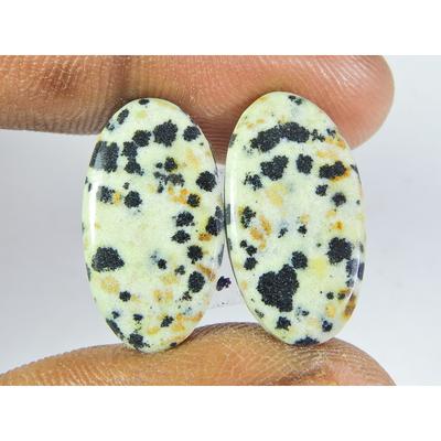 Natürlicher Dalmantion Passendes Paar Oval Cabochon Lose Edelstein 11X21X04 MM SK-187