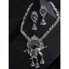 Latest Stylish Design Fancy Traditional Oxidised Silver Necklace Jewellery Set for Women