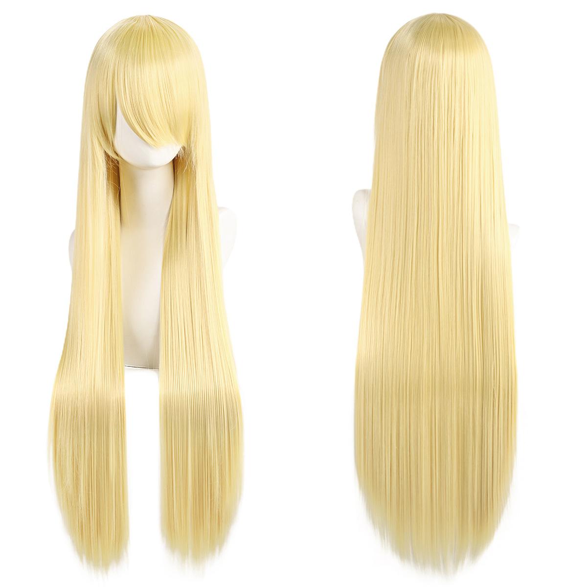 

Парик для косплея длиной 80 см, синтетический, белый, фиолетовый, зеленые волосы, прямой, серебристый, розовый парик, парик Лолиты с челкой as the picture-32inches