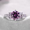 925 Sterling Silver Purple CZ Rings Bridal Wedding Accessories Women Rings Anniversary Gift Temperament Lady Jewelry