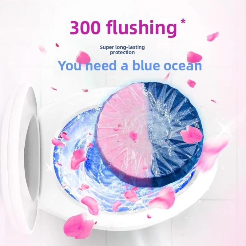 5/10/20Pcs 2 Color Pink & Blue Flush Toilet Bowl Cleaner Tablets Household Condense Cleaner Remove Stain Odor Toilet Blocks Deodorant
