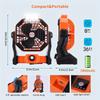 Stay Cool Anywhere Portable USB Outdoor Fan With Infinite Speed Control Strong Wind Rechargeable Battery & Lighting for Outdoor