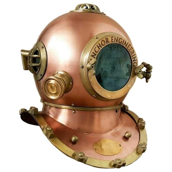 Bronze Mark V US Navy Diving Helmet Replica Deep Sea Diver Helmet Nautical Home Office Decor Unisex Maritime Gift