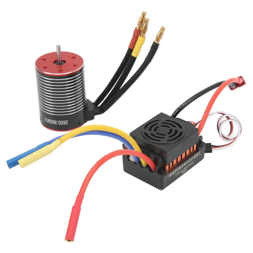 3600KV Brushless Motor 60A ESC Combo High Torsion Waterproof Dustproof Brushless Motor ESC Set for