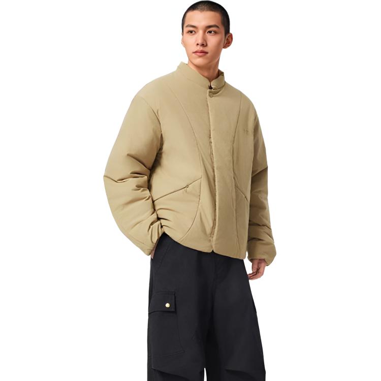 Li Ning Sports Trend Series Windproof Water-Repellent Loose Stand-Collar Cotton Jacket Men Jacket AJMV205-4