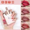 Pudaier Silk Soft Smoke Tube Lipstick Set Matte Soft Mist Portable Moisturizing Non-dry Lipstick
