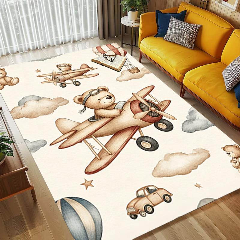 Bear Flight Living Room Nonslip Area Rug Soft Carpet For Bedroom Game Playroom Sofa Office Home Decor Doormat Christmas Gift C92629