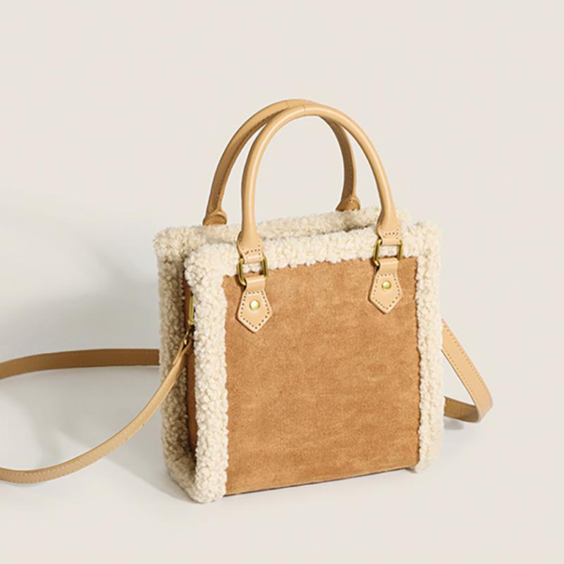 Sac à main en velours d'agneau pour femmes, nouvelle mode Simple, automne et hiver, sac à bandoulière