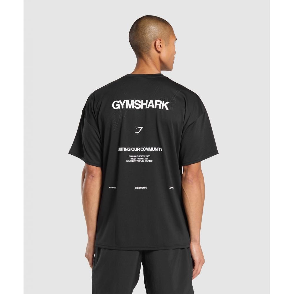 

Gymshark Футболка CondiTioning Apparel черная A7a2g Bb2j S