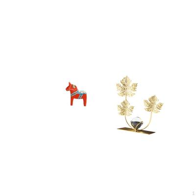 Dalecarlian Horse Sculpture Collectible Animal Ornament Modern Decorative Figurine for Bookshelf