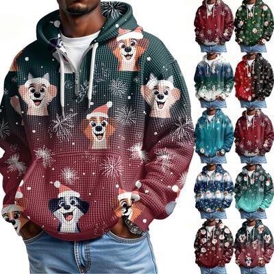 Men's Casual Solid Color Zipper Long Sleeve Hooded Sweatshirt, Everyday Zipper Casual Long Sleeve T-Shirt