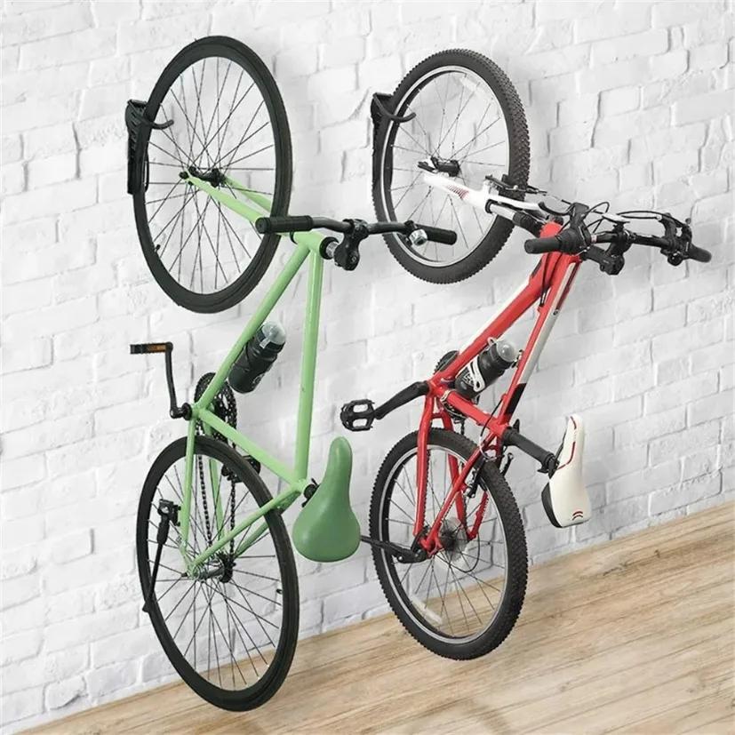 1Pcs Bike Stand Wall Mount Bicycle Holder Mountain Bike Rack Stands Storage Hanger Hook Mounted Rack Stand Steel Black