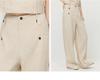 [Same As In the Mall] Fashionable Workwear Style High Waist Hanging Wide Leg Pants Spring and Autumn Style Simple Basic Linen Casual Pants
