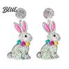 Acrylic Earrings Easter Bunny for Women Glittery and Colorful Rabbit