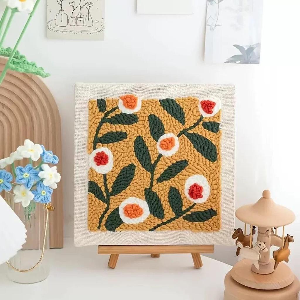 DIY Punch Pin Kits Stickerei Starter Kit handgefertigt 10''x10'' Projekte Materialien Home Decor Floral