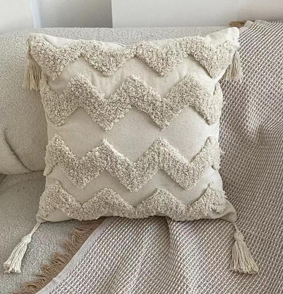 Tufted Pillow Moroccan Bohemian Style Living Room Bedroom Ethnic Retro Tassel Sofa Pillow Cover