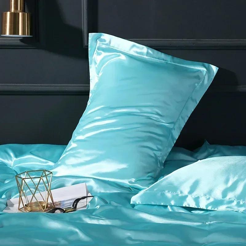 Luxury Blending Mulberry Silk Pillowcase Satin Soft Silky Two-sided Pillow Case Skin Beauty Skin Friendly Pillow Cover Solid