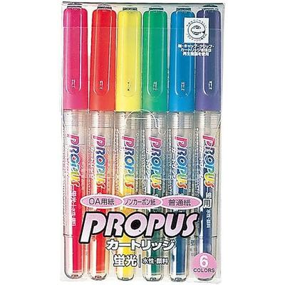 Uni-ball Propus Highlighter Cartridge, Bold, 6 Colors, PUS1556C