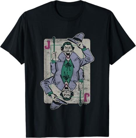 DC Comics Batman The Joker Playing Card Black T-Shirt S