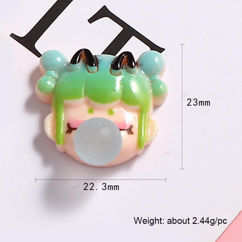 Decorative Materials Cartoon Girl Bubble Dragon 5pcs DIY Water Cup Pastes Brooch Jewelry Making Mobile Phone Case Patch Cream Glue Fashion