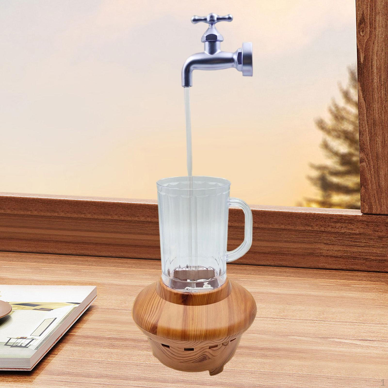 

Настольный фонтан с подсветкой, креативное декоративное изделие, водопадный орнамент для вечеринки, рабочего стола, помещения Light Purple Faucet