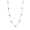 Blue flower necklace women's light luxury niche collarbone chain French retro high-end titanium steel neck chain fashionable and versatile