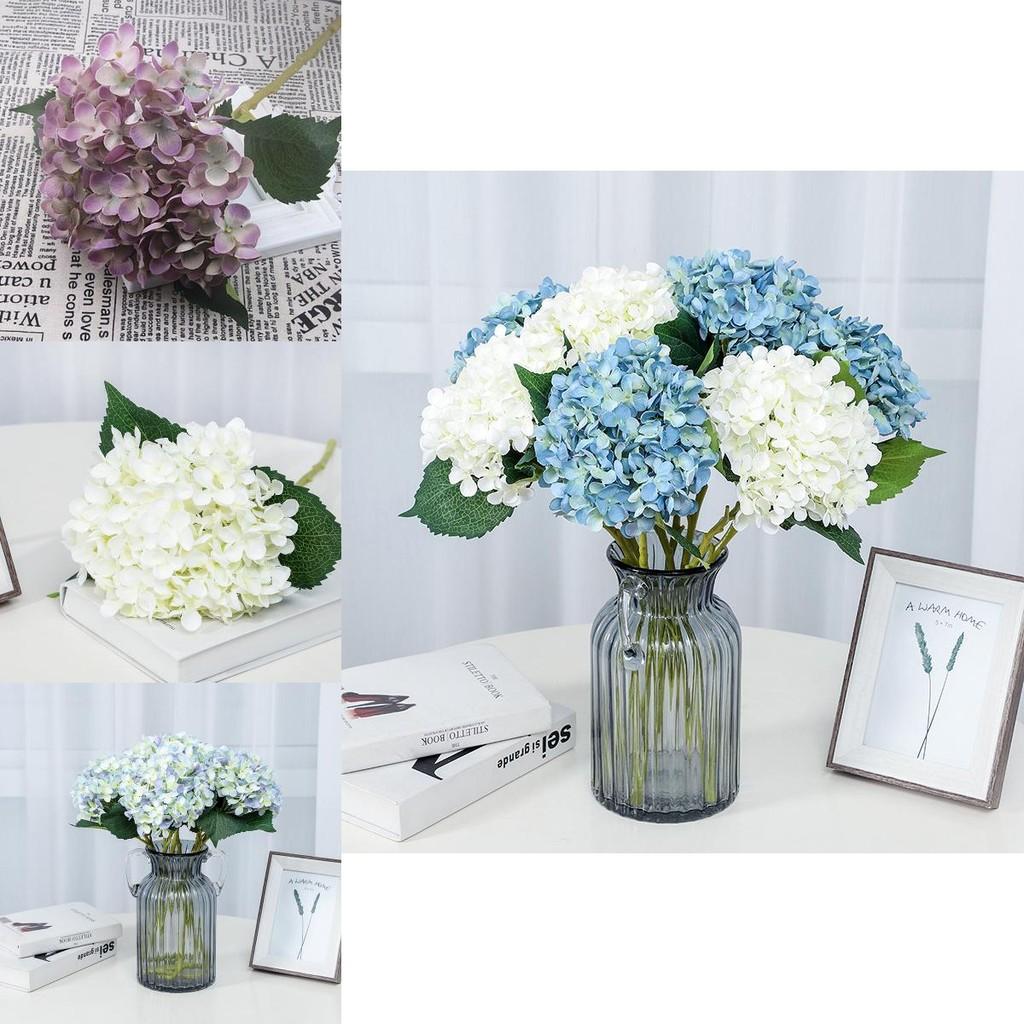Realistic 55cm Fake Silk Hydrangea Flowers Bouquet Ideal For Parties And Celebrations