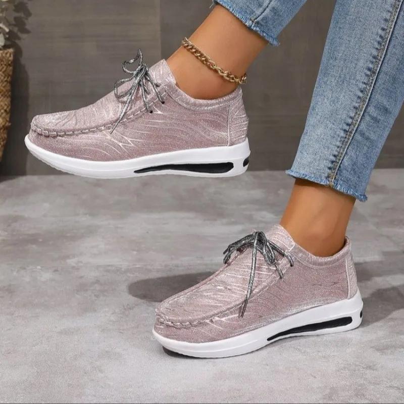 Damen Plateau-Sneaker Lässig Leichtgewicht Dicke Sohle Sportschuhe Frau Neuer Trend Outdoor Übergröße Rutschfeste Sneaker Damen