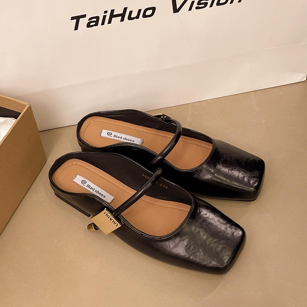 

Женские мюли с закрытым носком, модные, легкие, нескользящие, элегантные туфли для платья 35 чёрный