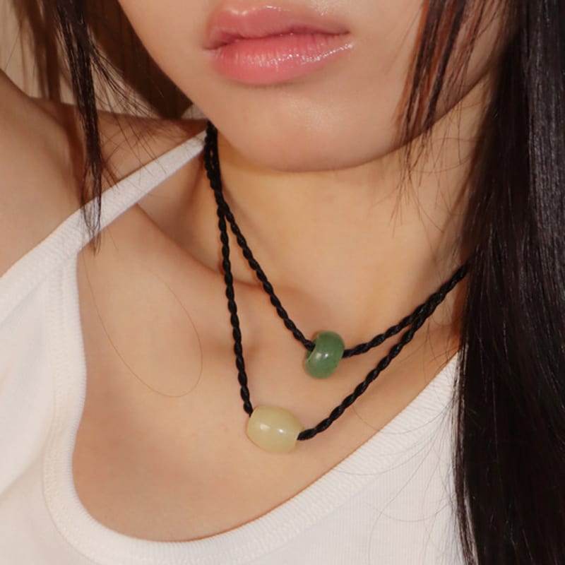 

geegee (6 colors) gemstone string necklace yellow