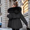 Women's Parka New Fashion Women Winter Jacket Fake Fur Collar Oversized Long Coat Hooded Warm Lining Female Puffer Jacket Parkas