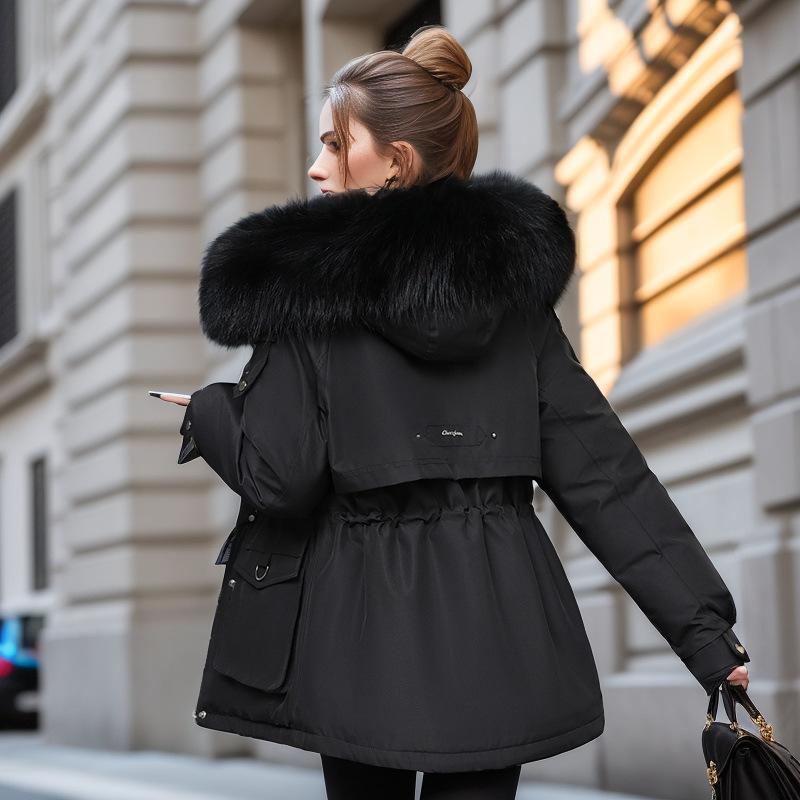 Women's Parka New Fashion Women Winter Jacket Fake Fur Collar Oversized Long Coat Hooded Warm Lining Female Puffer Jacket Parkas