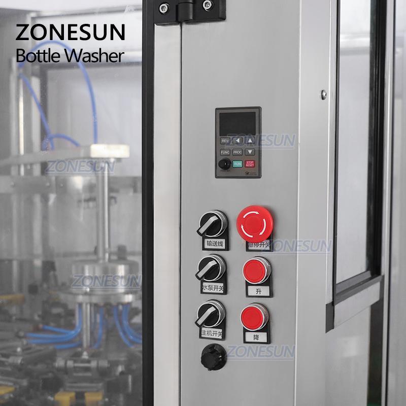 ZONESUN ZS-WB12 Milk Rotary Wine Plastic Small Semi Automatic Pet Recycle Glass Bottle Washing Cleaning Machine