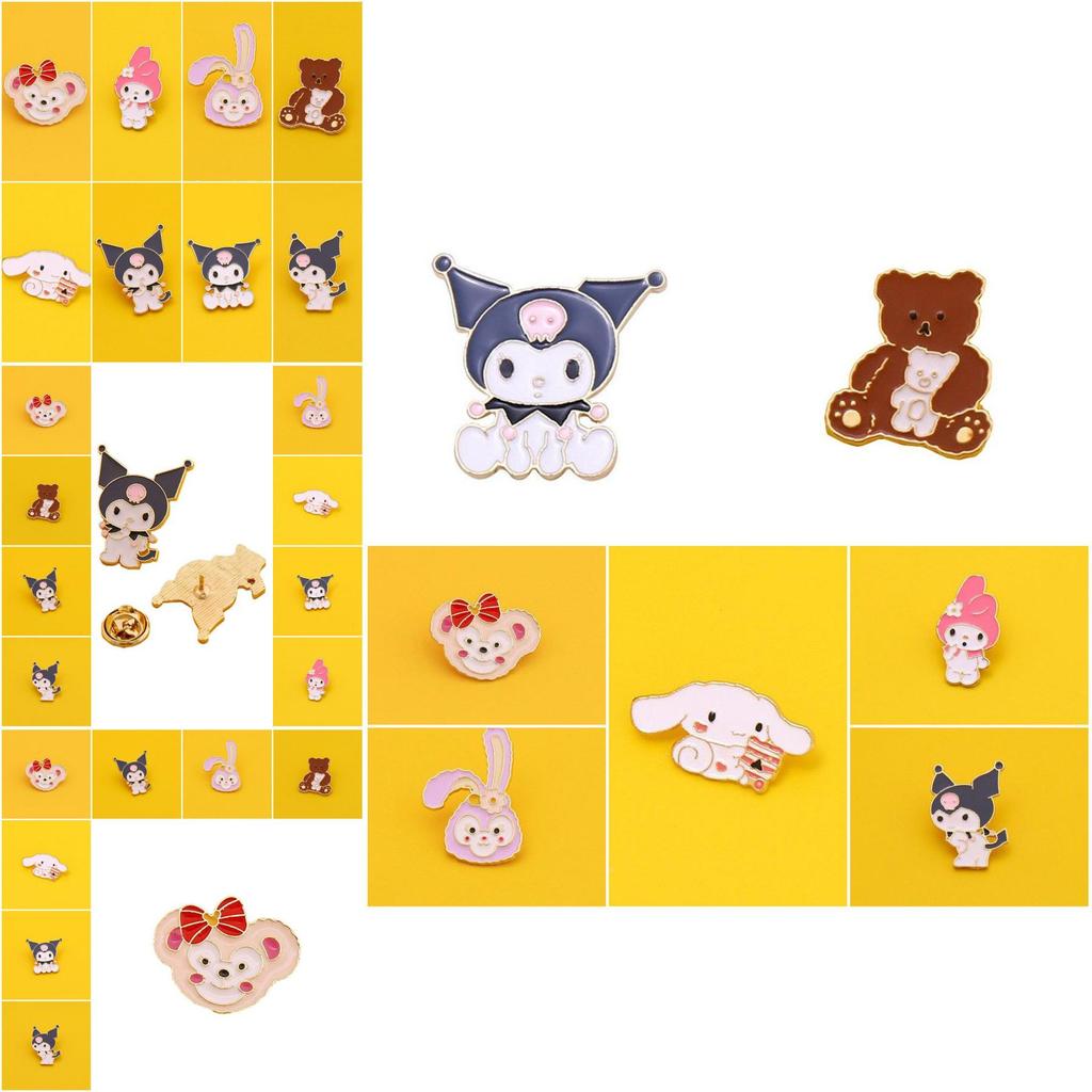 Adorable Sanrio Metal Cartoon Rabbit Melody Kulomi Brooch For Student Bags