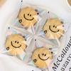 100pcs Cute Smiling Face Self-adhesive Bag Laser Transparent Biscuit Bag Cookie Packaging Bags Birthday Party Baby Shower