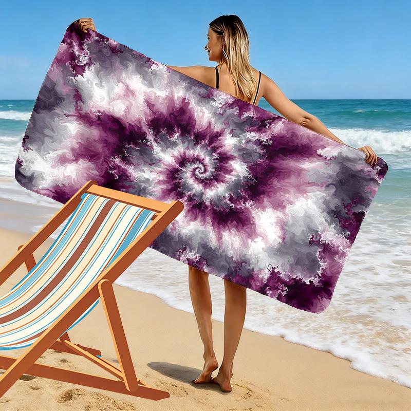 Tie-Dye Print Beach Towel, Large Soft Quick Dry Towel for Beach Camping Swimming