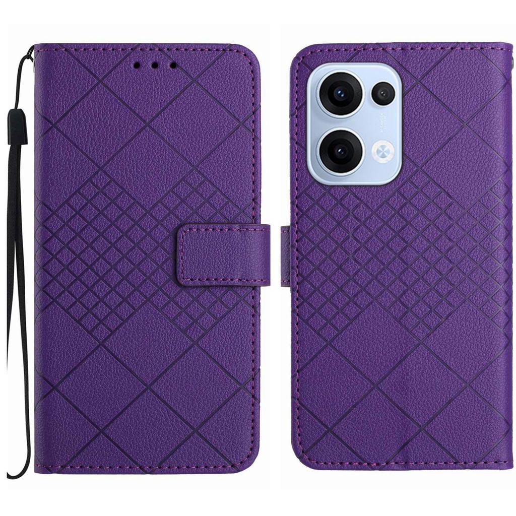 For Oppo Reno13 5G (Global) Wallet Phone Case Imprint PU Leather Flip Folio Cover