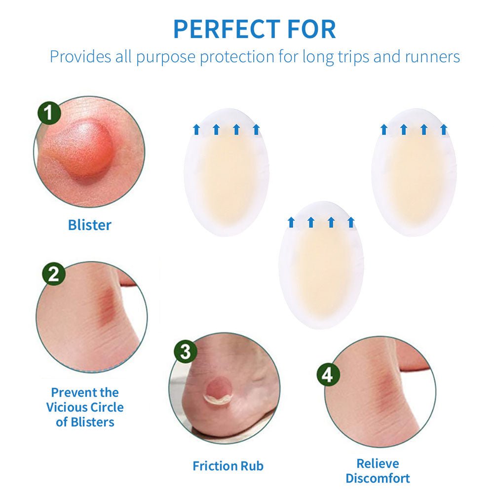 20pcs Anti Slip Heel Cushions Pads Non-Slip Inserts Hydrogel Foot Patch Oval Heel Stickers Women Men Foot Heel Care Protector