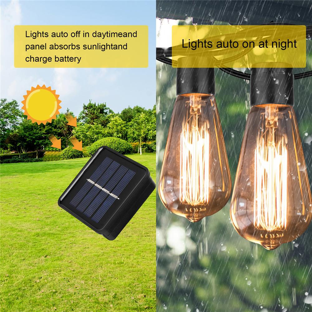 

5m Solar 20 Led String Lights 8 Modes Outdoor Ip43 Waterproof Edison Light Bulb Garden Decor Lamp 8 Mode Solar 20 Lights #1