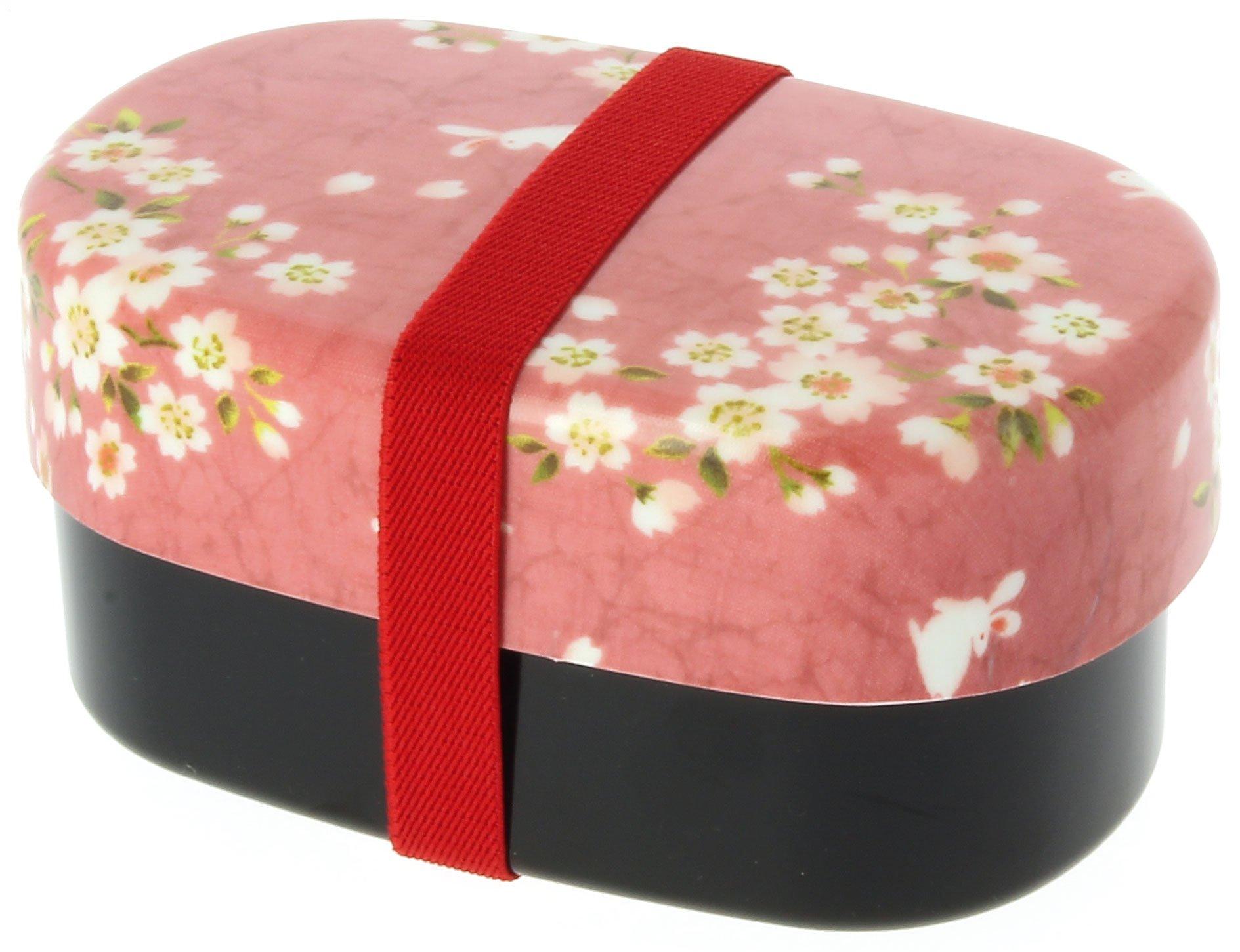 

Tatsumiya Sakura Rabbit Kaga Oval Bento 50135 Cloth-Covered Box, Pink, Size Approx. W15.4 D9.3 H7.4 розовый
