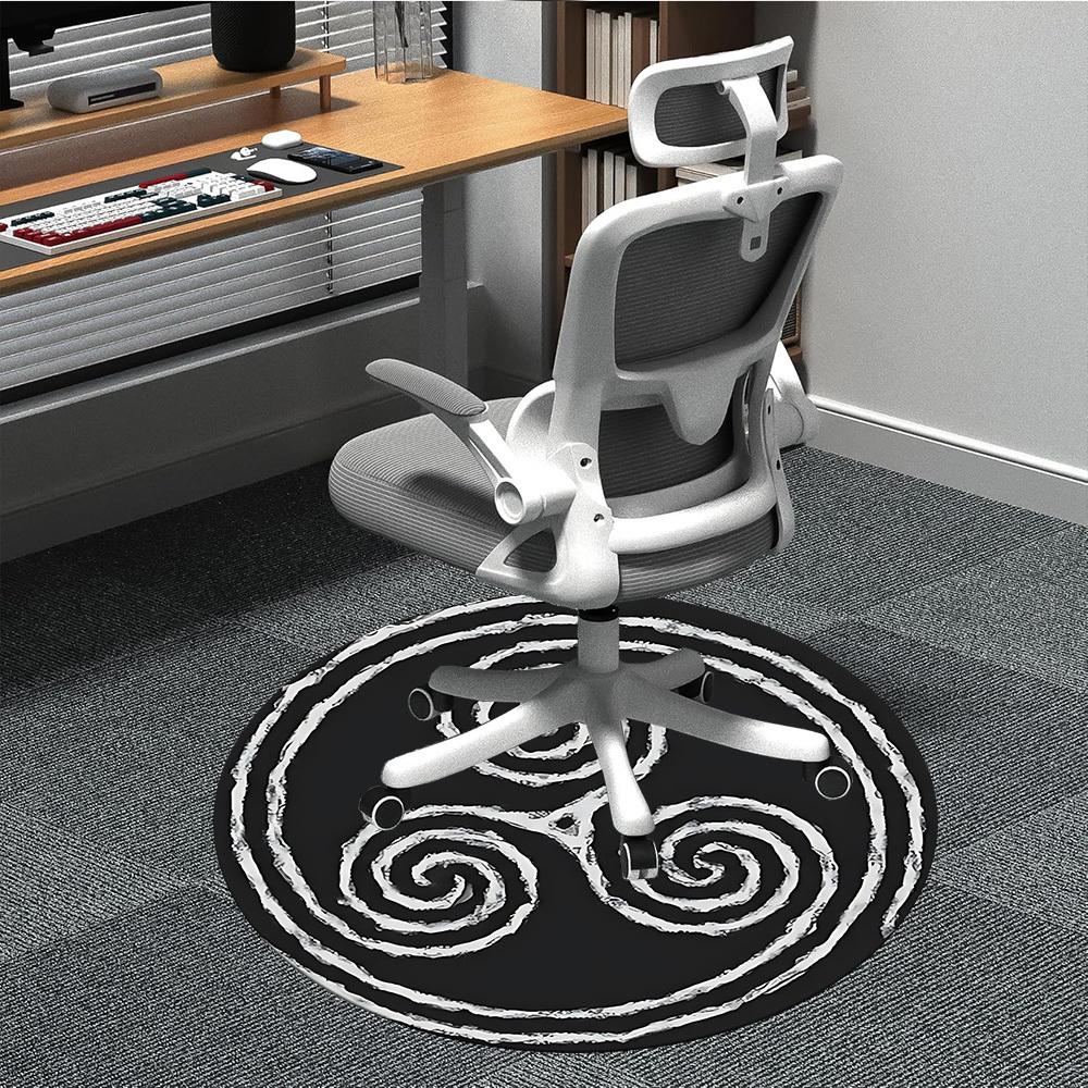 

1pc Triskelion Office Round Rug, Non-slip, Soft and Durable Office Rug for Interior Decoration, Perfect for Office, Beautiful Decoration yy260323100 80cm by 80cm
