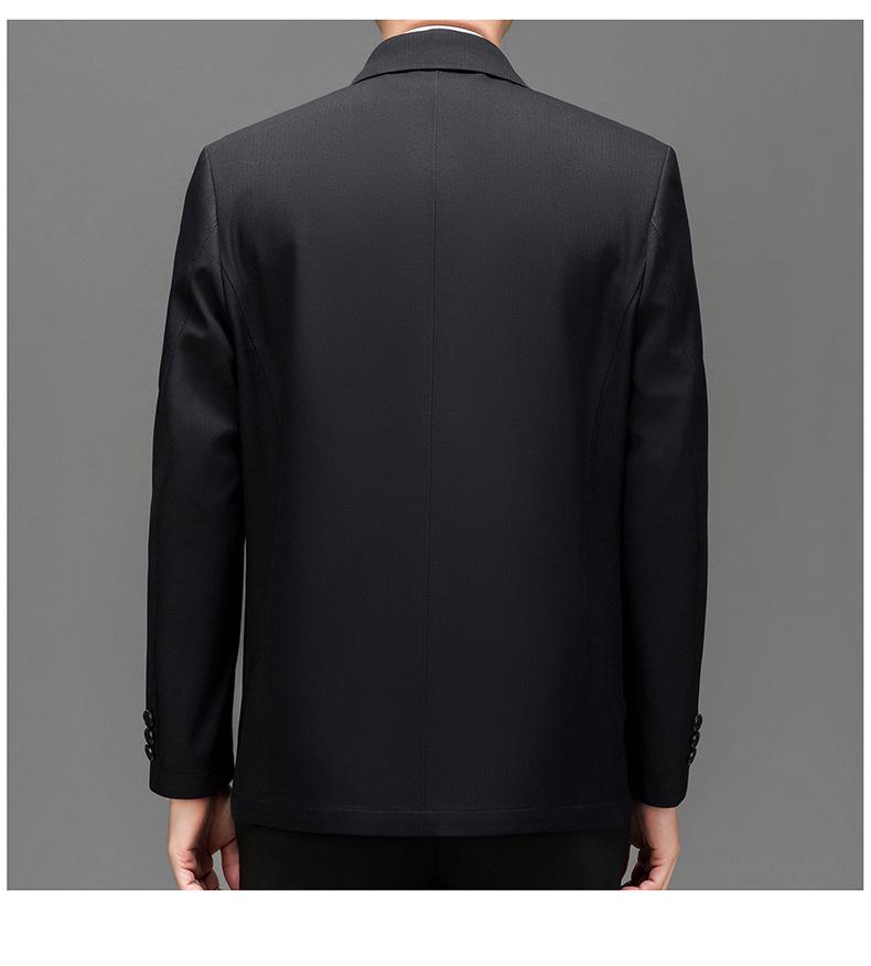 Men's Spring/Autumn Mulberry Silk Button-Up Jacket - Middle-Aged Business Casual Outerwear