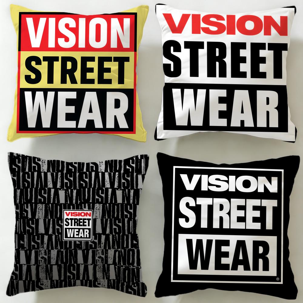 classic skate brand Vision Street Wear Cushion Cover Soft & Easy-Wash Pillow Case – Versatile for Couch, Bed, Travel and Office