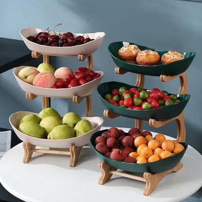 3 Layers Fruit Plate Home Living Room Plastic Snack Dish Creative Modern Dried Fruit Basket Candy Dish Cake Stand Salad Bowl