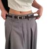 Chic Minimalist Womens Belt With Silver Metal Circle Buckle Perfect For Outfits